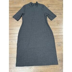 Mohnton Made Ribbed Mock Neck 3/4 Sleeve Bodycon Dress - Size XXL - Made In USA